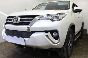 4 499 р. Защита радиатора (низ) (Black Onyx) Стрелка11 PREMIUM Toyota Fortuner AN160 рестайлинг (2020-2025) (черная)  с доставкой в г. Чебоксары. Увеличить фотографию 2