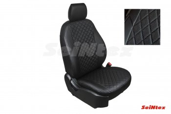 Чехлы для сидений Seintex (экокожа) Ромб Ravon R4 (2016-2020) (черный)