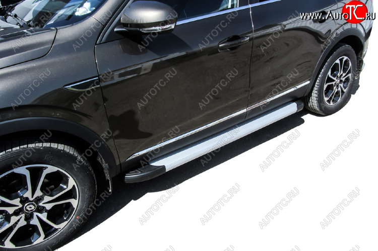 13 349 р. Пороги алюминиевые Slitkoff  Renault Arkana (2019-2025) (Optima Silver)  с доставкой в г. Чебоксары