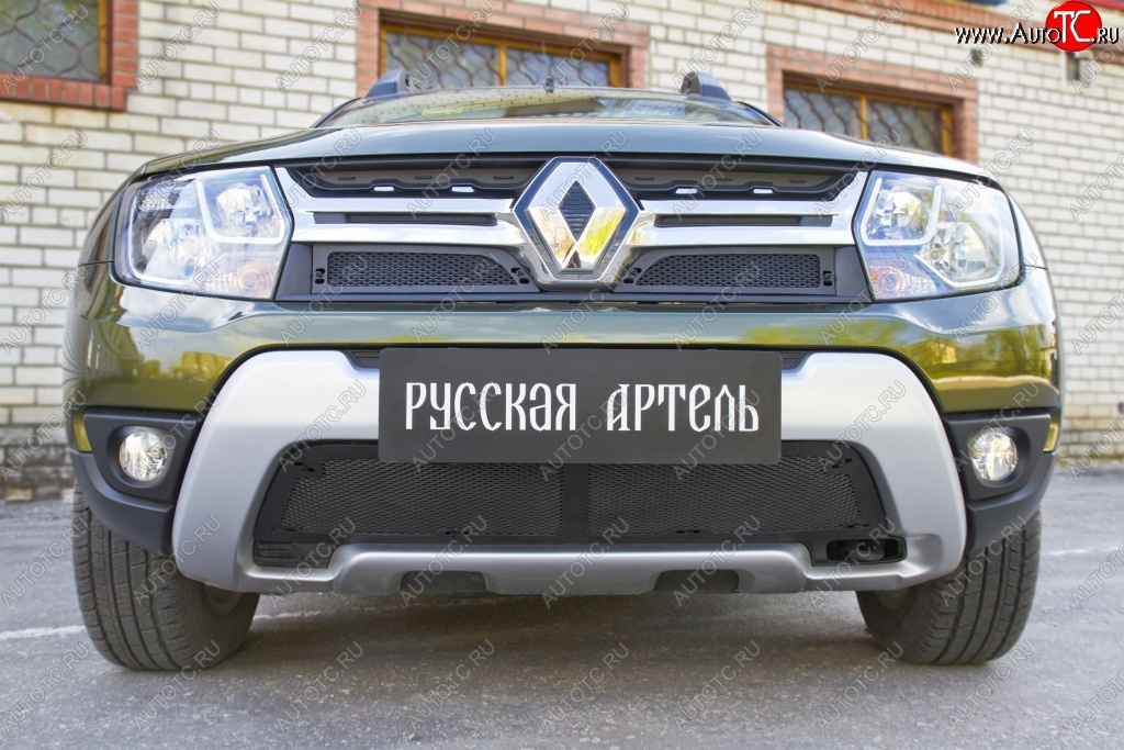1 399 р. Защитная сетка решетки радиатора РА  Renault Duster  HS (2015-2021) рестайлинг  с доставкой в г. Чебоксары