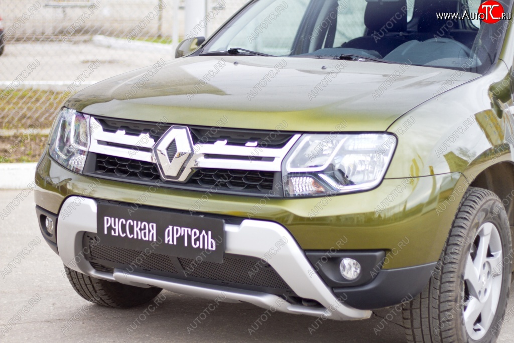 2 719 р. Защитная сетка решетки переднего бампера РА  Renault Duster  HS (2015-2021) рестайлинг  с доставкой в г. Чебоксары