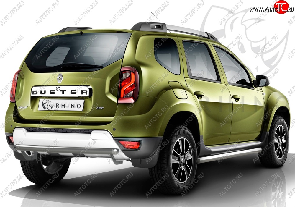 19 999 р. Защита порогов из круглой трубы диаметром 63 мм SLITKOFF  Renault Duster  HS (2015-2021) рестайлинг (Сталь с полимерным покрытием. Цвет: серебристый)  с доставкой в г. Чебоксары