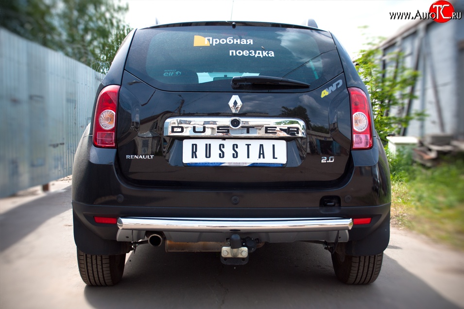 13 549 р. Одинарная защита заднего бампера из трубы диаметром 63 мм (4x4) SLITKOFF  Renault Duster  HS (2010-2015) дорестайлинг  с доставкой в г. Чебоксары