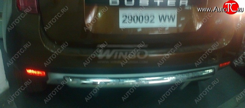 6 649 р. Защита заднего бампера WINBO (Ø63 мм, нержавейка)  Renault Duster  HS (2010-2015) дорестайлинг (Комплектация 4х4)  с доставкой в г. Чебоксары