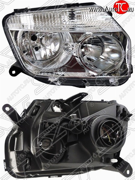 3 089 р. Правая фара передняя SAT (хром) Renault Duster HS дорестайлинг (2010-2015)  с доставкой в г. Чебоксары