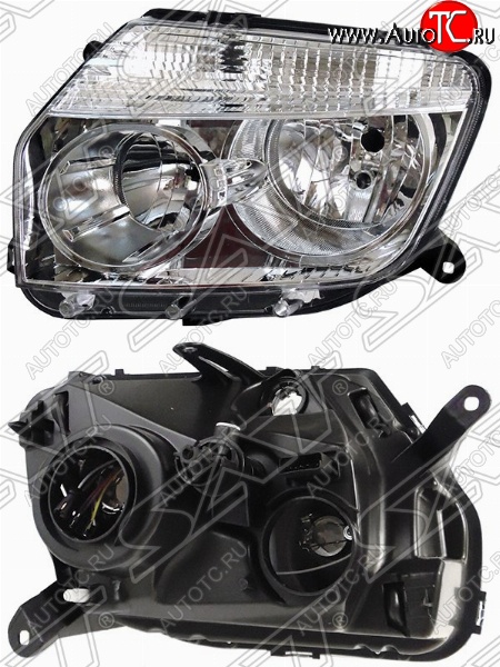 3 089 р. Левая фара передняя SAT (хром) Renault Duster HS дорестайлинг (2010-2015)  с доставкой в г. Чебоксары