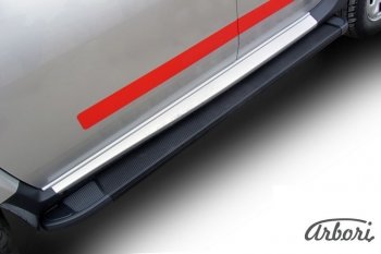 11 609 р. Порожки для ног Arbori Optima Black  Renault Duster  HS (2010-2015) дорестайлинг  с доставкой в г. Чебоксары. Увеличить фотографию 2