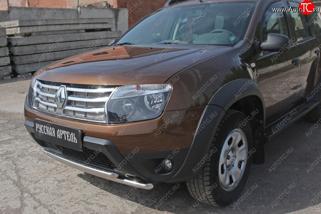 689 р. Защитная сетка решетки радиатора РА (металлик) Renault Duster HS дорестайлинг (2010-2015)  с доставкой в г. Чебоксары