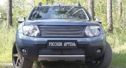 2 589 р. Защитная сетка решетки переднего бампера (с обвесом без дхо) РА Renault Duster HS дорестайлинг (2010-2015)  с доставкой в г. Чебоксары. Увеличить фотографию 3