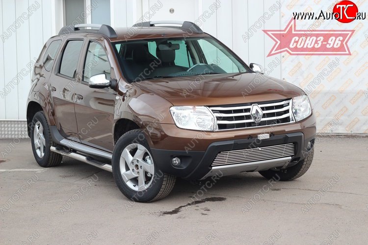 5 399 р. Декоративный элемент воздухозаборника Souz-96 (d10)  Renault Duster  HS (2010-2015) дорестайлинг (Для машин без ДХО)  с доставкой в г. Чебоксары