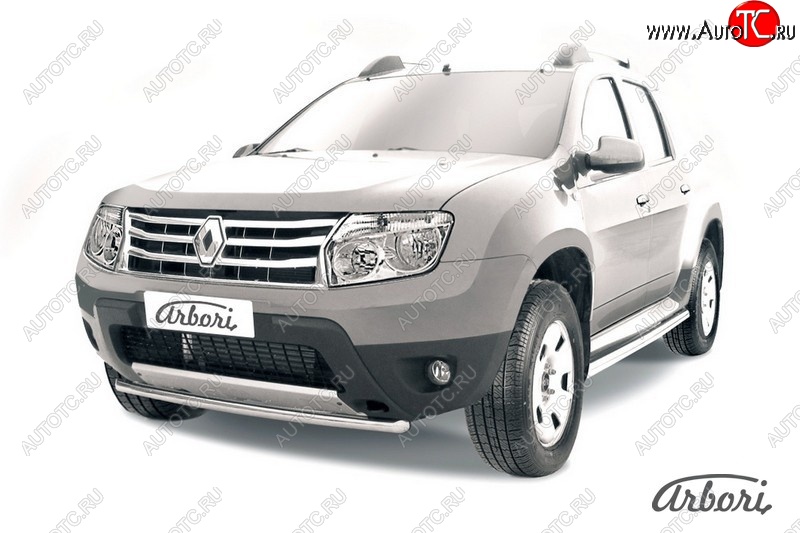 9 629 р. Защита переднего бампера Arbori Renault Duster HS дорестайлинг (2010-2015)  с доставкой в г. Чебоксары
