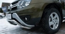 11 999 р. Защита переднего бампера (Ø63 мм волна, нержавейка) SLITKOFF  Renault Duster  HS (2015-2021) рестайлинг  с доставкой в г. Чебоксары. Увеличить фотографию 3