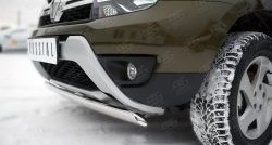 13 799 р. Защита переднего бампера (Ø75х42 мм, нержавейка) SLITKOFF  Renault Duster  HS (2015-2021) рестайлинг  с доставкой в г. Чебоксары. Увеличить фотографию 3