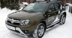 13 799 р. Защита переднего бампера (Ø75х42 мм, нержавейка) SLITKOFF  Renault Duster  HS (2015-2021) рестайлинг  с доставкой в г. Чебоксары. Увеличить фотографию 4