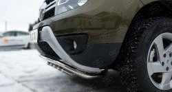 18 649 р. Защита переднего бампера (Ø42 мм с зубами, нержавейка) SLITKOFF  Renault Duster  HS (2010-2021) дорестайлинг, рестайлинг  с доставкой в г. Чебоксары. Увеличить фотографию 4