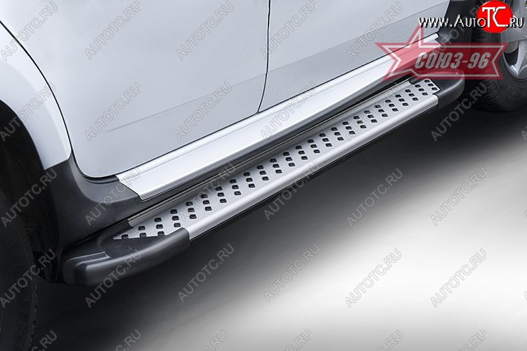 9 044 р. Пороги из алюминиевого профиля Souz-96  Renault Duster  HS (2010-2015) дорестайлинг  с доставкой в г. Чебоксары