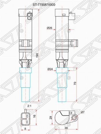 Катушка зажигания SAT (K7M / K4M / F4R) Renault Kangoo  KC - Megane ( седан,  универсал,  хэтчбэк 5 дв.)