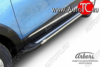 23 399 р. Порожки для ног Arbori Luxe Black  Renault Kaptur (2016-2025) дорестайлинг, рестайлинг  с доставкой в г. Чебоксары