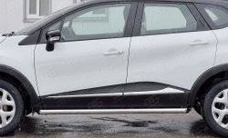 19 549 р. Защита порогов из круглой трубы диаметром 63 мм SLITKOFF  Renault Kaptur (2016-2025) дорестайлинг, рестайлинг  с доставкой в г. Чебоксары. Увеличить фотографию 4