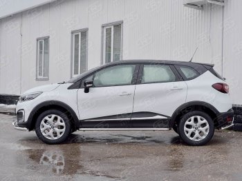 22 999 р. Широкая защита порогов из трубы диаметром 42 мм SLITKOFF v2  Renault Kaptur (2016-2025) дорестайлинг, рестайлинг  с доставкой в г. Чебоксары. Увеличить фотографию 3