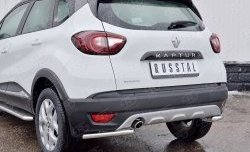12 699 р. Защита заднего бампера (Ø42 мм уголки, нержавейка) SLITKOFF Renault Kaptur дорестайлинг (2016-2020)  с доставкой в г. Чебоксары. Увеличить фотографию 3