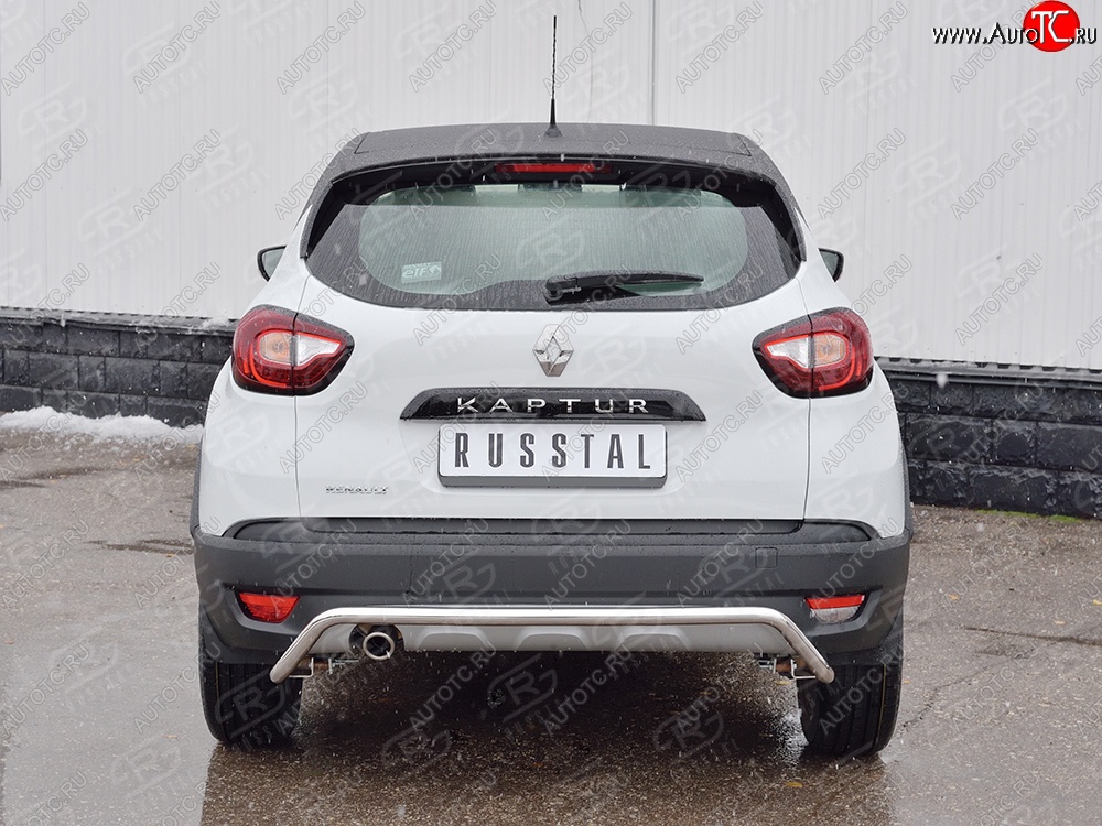 13 999 р. Защита заднего бампера (Ø42 мм волна, нержавейка) SLITKOFF Renault Kaptur дорестайлинг (2016-2020)  с доставкой в г. Чебоксары