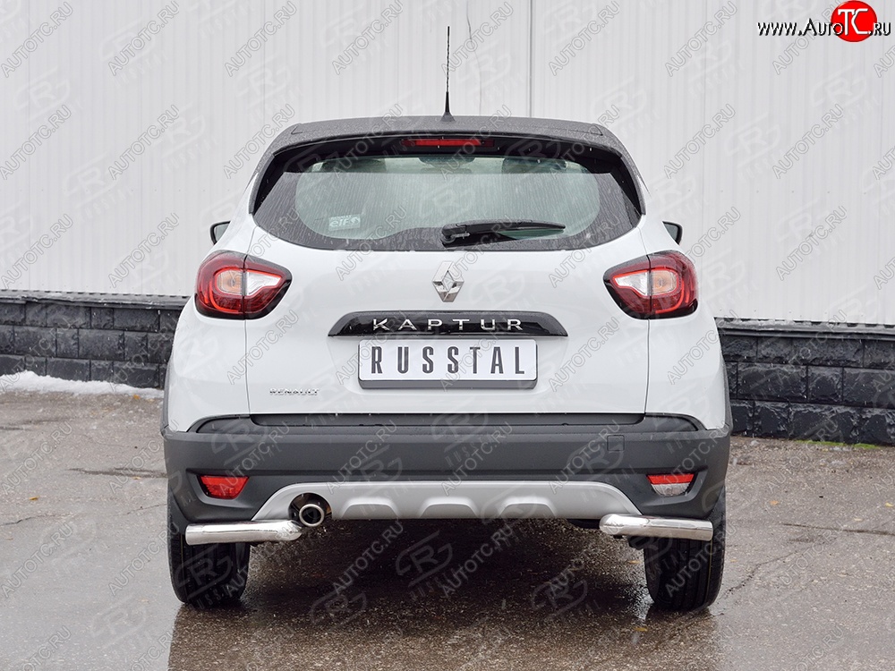 13 849 р. Защита заднего бампера (Ø63 мм уголки, нержавейка) SLITKOFF Renault Kaptur дорестайлинг (2016-2020)  с доставкой в г. Чебоксары