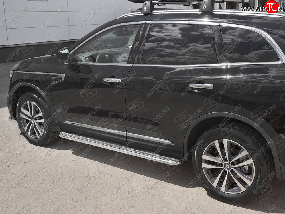24 649 р. Пороги SLITKOFF d42 с листом  Renault Koleos  2 (2016-2025) (лист алюминий, труба нержавейка)  с доставкой в г. Чебоксары