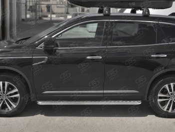 22 999 р. Пороги SLITKOFF d42 с листом  Renault Koleos  2 (2016-2025) (лист алюминий, труба сталь)  с доставкой в г. Чебоксары. Увеличить фотографию 2