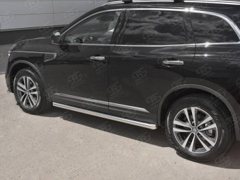 19 999 р. Защита порогов на SLITKOFF труба d63  Renault Koleos  2 (2016-2025) (защита порогов со скосами на торцах)  с доставкой в г. Чебоксары. Увеличить фотографию 2