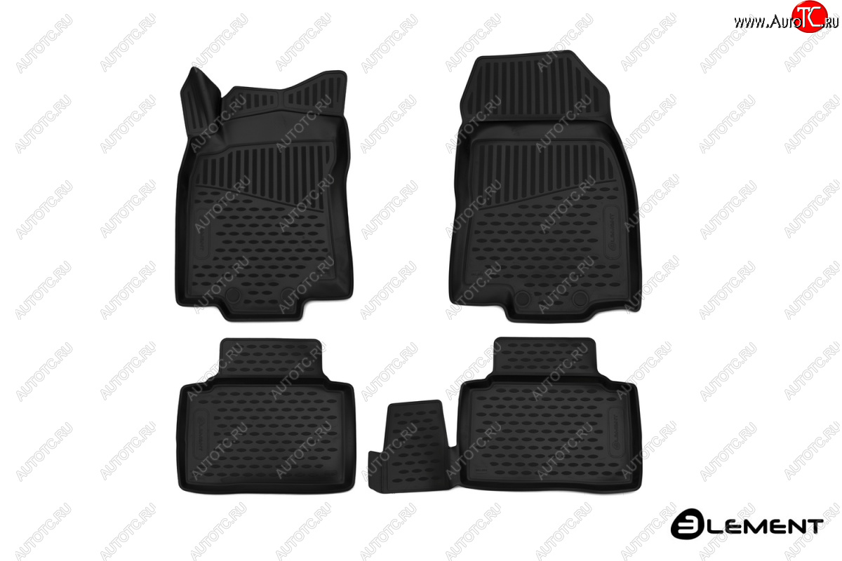 2 369 р. Коврики в салон Element 3D (полиуретан)  Renault Koleos  2 (2016-2025) (Черные)  с доставкой в г. Чебоксары