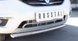 Одинарная защита переднего бампера диаметром 63 мм SLITKOFF Renault Koleos  1 (2011-2016) Phase 2, Phase 3