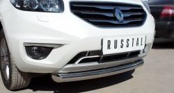 Одинарная защита переднего бампера диаметром 76 мм SLITKOFF Renault Koleos  1 (2011-2016) Phase 2, Phase 3