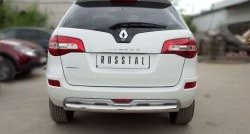 Одинарная защита заднего бампера из трубы диаметром 76 мм (рестайлинг) SLITKOFF Renault Koleos ( 1) (2007-2016) Phase 1, Phase 2, Phase 3
