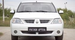 2 109 р. Защитная сетка решетки переднего бампера РА Renault Logan 1 дорестайлинг (2004-2010)  с доставкой в г. Чебоксары. Увеличить фотографию 2