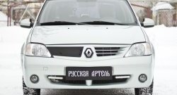 1 089 р. Зимняя заглушка решетки радиатора РА Renault Logan 1 дорестайлинг (2004-2010)  с доставкой в г. Чебоксары. Увеличить фотографию 3