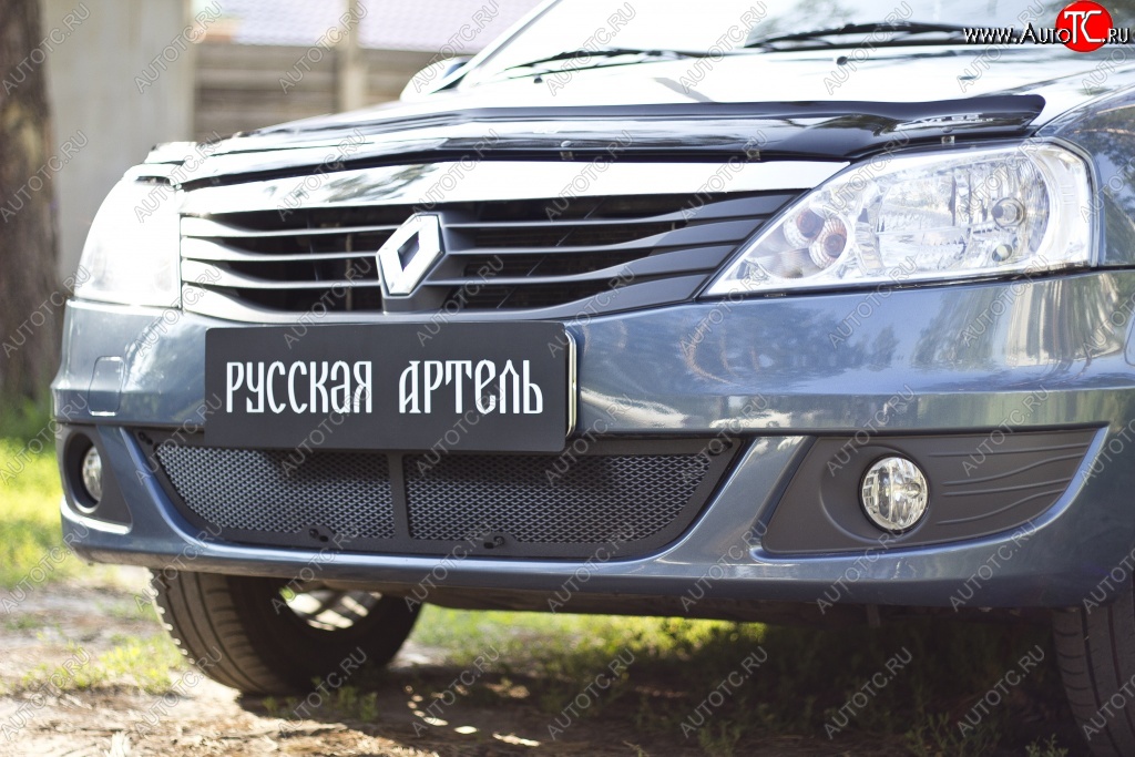 2 319 р. Защитная сетка решетки переднего бампера РА  Renault Logan  1 (2010-2016) рестайлинг  с доставкой в г. Чебоксары