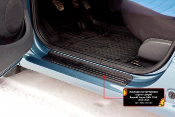 Накладки порожков салона RA Renault Logan  1 (2004-2016) дорестайлинг, рестайлинг (Передние)