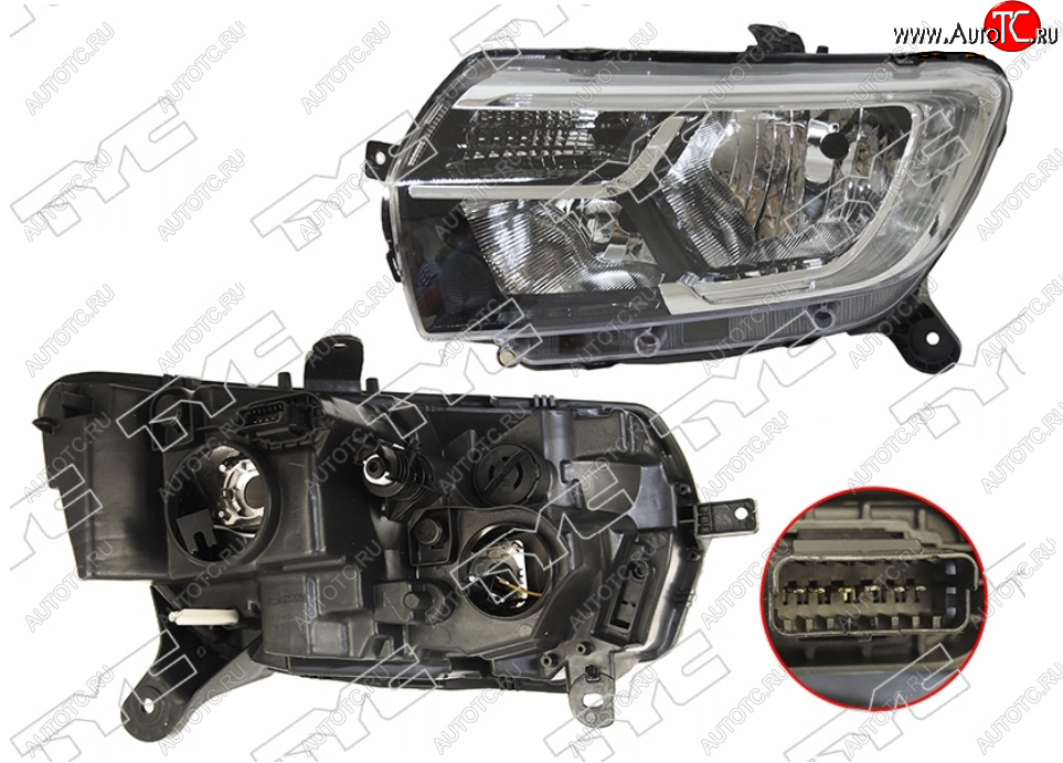 16 599 р. Левая фара TYC Renault Logan 2 рестайлинг (2018-2025)  с доставкой в г. Чебоксары