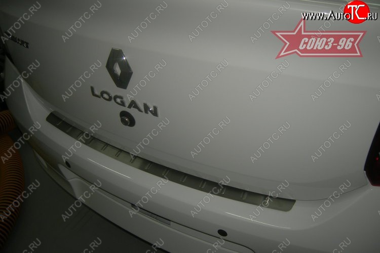 1 439 р. Накладка на задний бампер Souz-96 (штампованная)  Renault Logan  2 (2014-2025) дорестайлинг, рестайлинг  с доставкой в г. Чебоксары