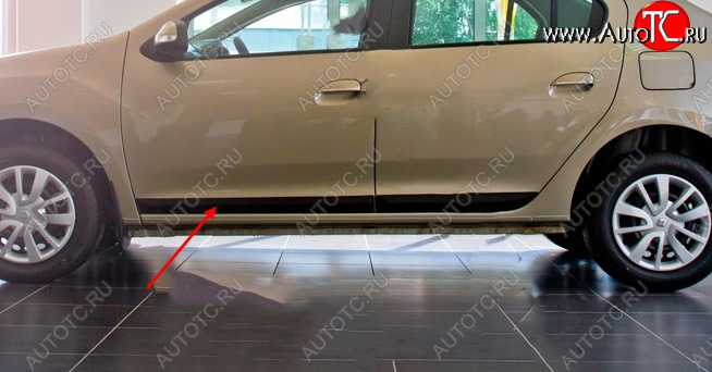 1 059 р. Молдинг двери RA (передний левый)  Renault Logan  2 - Logan Stepway (Поверхность глянец под покраску, Неокрашенный)  с доставкой в г. Чебоксары