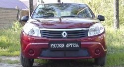 2 439 р. Защитная сетка решетки переднего бампера РА  Renault Sandero  (BS) (2009-2014)  с доставкой в г. Чебоксары. Увеличить фотографию 2