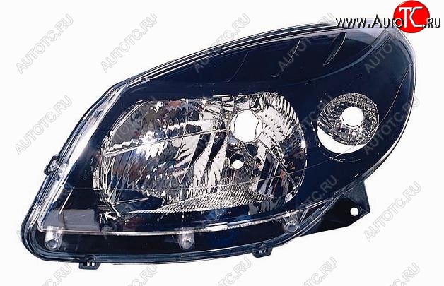 3 099 р. Фара BRIGHTROAD (чёрная, левая) Renault Sandero Stepway (BS) (2010-2014)  с доставкой в г. Чебоксары