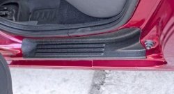 2 119 р. Накладки порожков салона RA Renault Sandero (BS) (2009-2014) (Комплект (передние+задние))  с доставкой в г. Чебоксары. Увеличить фотографию 5
