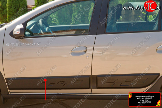 1 439 р. Молдинг двери RA (передний левый)  Renault Sandero  (B8) - Sandero Stepway  (B8) (Глянец, Неокрашенный)  с доставкой в г. Чебоксары