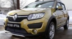 2 429 р. Защитная сетка решетки переднего бампера РА  Renault Sandero Stepway  (B8) (2014-2018) дорестайлинг  с доставкой в г. Чебоксары. Увеличить фотографию 2