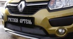 Защитная сетка решетки переднего бампера РА Renault Sandero Stepway  (B8) (2014-2018) дорестайлинг