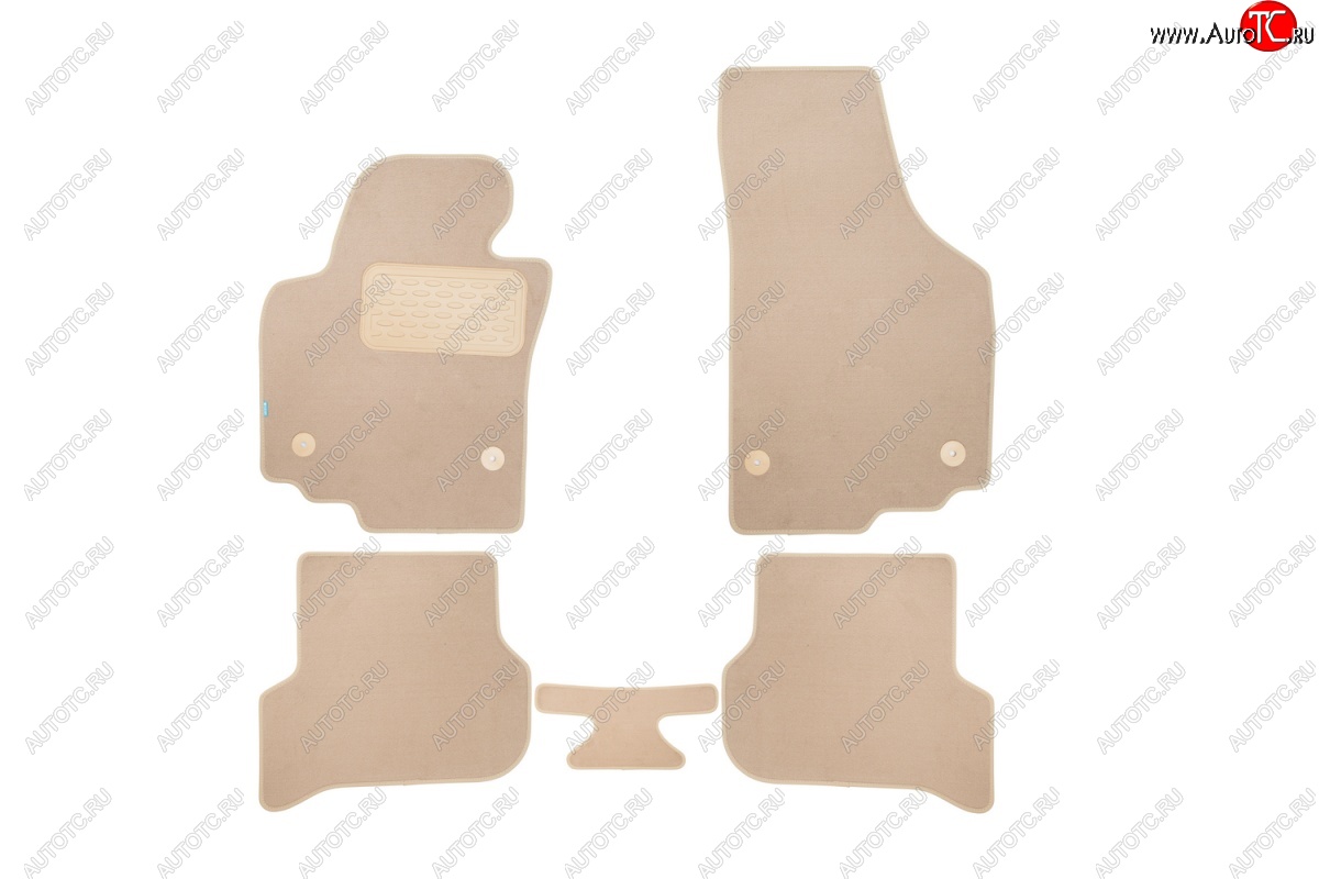 399 р. Коврики в салон Klever Premium (текстиль)  Seat Altea Freetrack (2008-2025) (Бежевый)  с доставкой в г. Чебоксары