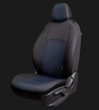 Чехлы сидений Lord Autofashion Дублин (жаккард, 60/40, раздельная спинка и сиденья, 3Г-образ. подголовника) Vortex Tingo рестайлинг (2012-2014) (Чёрный, Ёж синий)