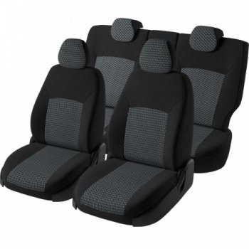 7 849 р. Чехлы сидений Lord Autofashion Дублин (жаккард, 60/40, раздельное заднее сиденье, 2Г-образ. подголовника) Ravon R4 (2016-2020) (Чёрный, зигзаг)  с доставкой в г. Чебоксары. Увеличить фотографию 2
